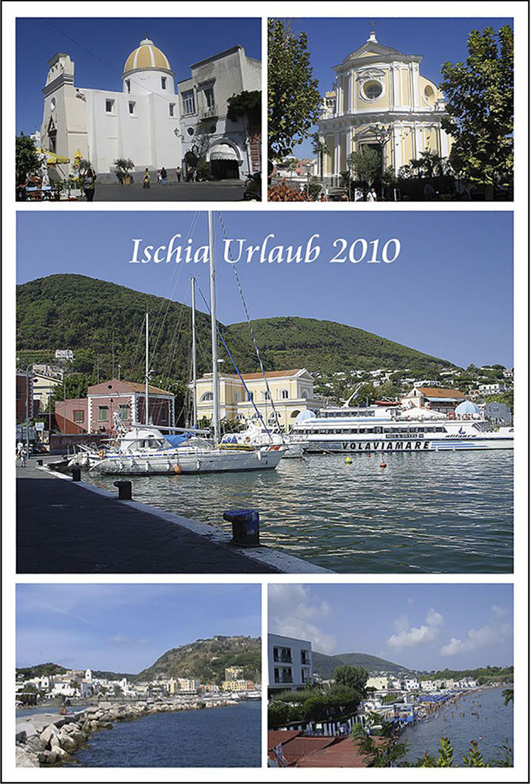 Hüllenlayout mit eigenen Fotos von der Insel Ischia